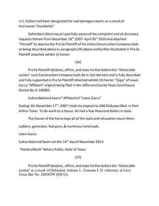 MOTION TO FREEZE DOCUMENTS ASSETS OF DEFENDANT ANTOINE L FREEMAN J D MOTION TO FREEZE DOCUMENTS ASSETS OF DEFENDANT ANTOINE L FREEMAN J D