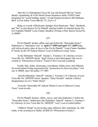 MOTION TO FREEZE DOCUMENTS ASSETS OF DEFENDANT ANTOINE L FREEMAN J D MOTION TO FREEZE DOCUMENTS ASSETS OF DEFENDANT ANTOINE L FREEMAN J D