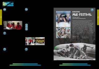 BOSS Office: 730-6188, Casey CAC: 730-4601, Stanley CAC: 732-5366, CRC CAC: 732-6246
ELIGIBILITY: Single and unaccompanied soldiers/KATUSA Soldiers in Area I.
Area I BOSS Presents... Sponsored by Stanley BOSS
Every Tuesday / 3 p.m.
Camp Stanley BOSS Office
If you have any Quality of Life issues take them to your
BOSS representative, the “Voice” of your unit. Send
your recommendations for activities, trips and events
to the BOSS council. Know what’s going on in Area I
BOSS! Call 732-5464 if you have any other questions.
Stanley BOSS Council Meeting:
‘Know your BOSS Representative’
TueBOSS AFN Broadcast
Every Wednesday / 9 a.m.
Casey AFN Station
Wed
Tune in to 88.3/88.5 for ALL the BOSS information you
need. Do you think you have a great radio personality?
Do you think you have what it takes to spread the BOSS
love over AFN Casey the Eagle? If so, stop by your local
CAC or call your BOSS President and we’ll save you
some airtime on AFN Radio!
Stanley Ville Cleanup
Sundays, June 12, 19  26 / 1 – 3 p.m.
(CAC Linkup)
We need Stanley BOSS volunteers to assist in
a Camp Stanley Ville Cleanup. Enjoy our Pizza
Frenzy upon completion on the 17th. Give
back to the community and contribute to the
efforts. Sign up at the Camp Stanley CAC, call
732-5366 or 010-2519-8934.
12
We're Playing Basketball---come join Stanley BOSS
and play in our 3-on-3 Basketball Tournament on July
11 at the Stanley Fitness Center. Tournament rules are
12 minutes per game or first team to reach the game
winning point of 21. The winning team will receive
prizes and Commander’s Cup Points for their units. Let's
Get It On!
I Scream, You Scream, We ALL SCREAM for ICE
CREAM! Camp Stanley is offering a cool and refreshing
treat to Soldiers working hard in the hot, summer sun.
Choose your favorite flavor and enjoy some tasty ice
cream for only $1!
We do it for the home of the brave and the land of the
free! Join a pre-Independence Day Celebration with
Camp Stanley BOSS. Enjoy some red, white and blue
pancakes with strawberry, blueberry and whip cream
topping. A 1-pancake breakfast is $1.50 and 3-pancake
breakfasts for only $2.50. Let's celebrate America the
old fashioned way!
2 Thursday, July 2, 8 – 9:30 a.m.
Camp Stanley Gym
Independent Pancake Breakfast
11 Saturday, July 11 / 1 p.m.
Camp Stanley Gym
Basketball Tournament
2 Monday, July 20, 9:30 - 11 a.m.
Motor Pool
Ice Cream Soiree
BOSS Office: 730-6188, Casey CAC: 730-4601, Stanley CAC: 732-5366, CRC CAC: 732-6246
ELIGIBILITY: Single and unaccompanied soldiers/KATUSA Soldiers in Area I.
19
26
Departure Times:
Hovey CAC – 6 a.m.
Casey CAC – 6:30 a.m.
CRC CAC – 7:30 a.m.
Stanley CAC – 8 a.m.
For more information, call SGT Hodges, Sade M. President, Stanley BOSS 010-2519-8934
Saturday, July 25
Daechon Beach  Boryeong City
Tourists flock to the Boryeong area during this festival
period to experience the beneficial properties of
Boryeong mud---and to have tons of fun in the mud!. Fully
immerse yourself in both the mud and the festival’s great
atmosphere; visitors enjoy mud wrestling, mud sliding
and even swimming in the mud mega tub. Visitors feeling
particularly energetic can try the marine mud-training
course, while those looking for something more chilled
can relax in the mud massage zone. The party continues
throughout the evening with music and fireworks on the
beach. Bring W10,000 for entrance fee and extra for food
and other activities.
Boryeong
Mud Festival
25
3534 USAG Red Cloud - Casey and Area I Family and MWR Magazine IN THE ZONE
BOSS
BOSS
 