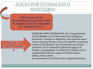 ¿Qué es la intimación?