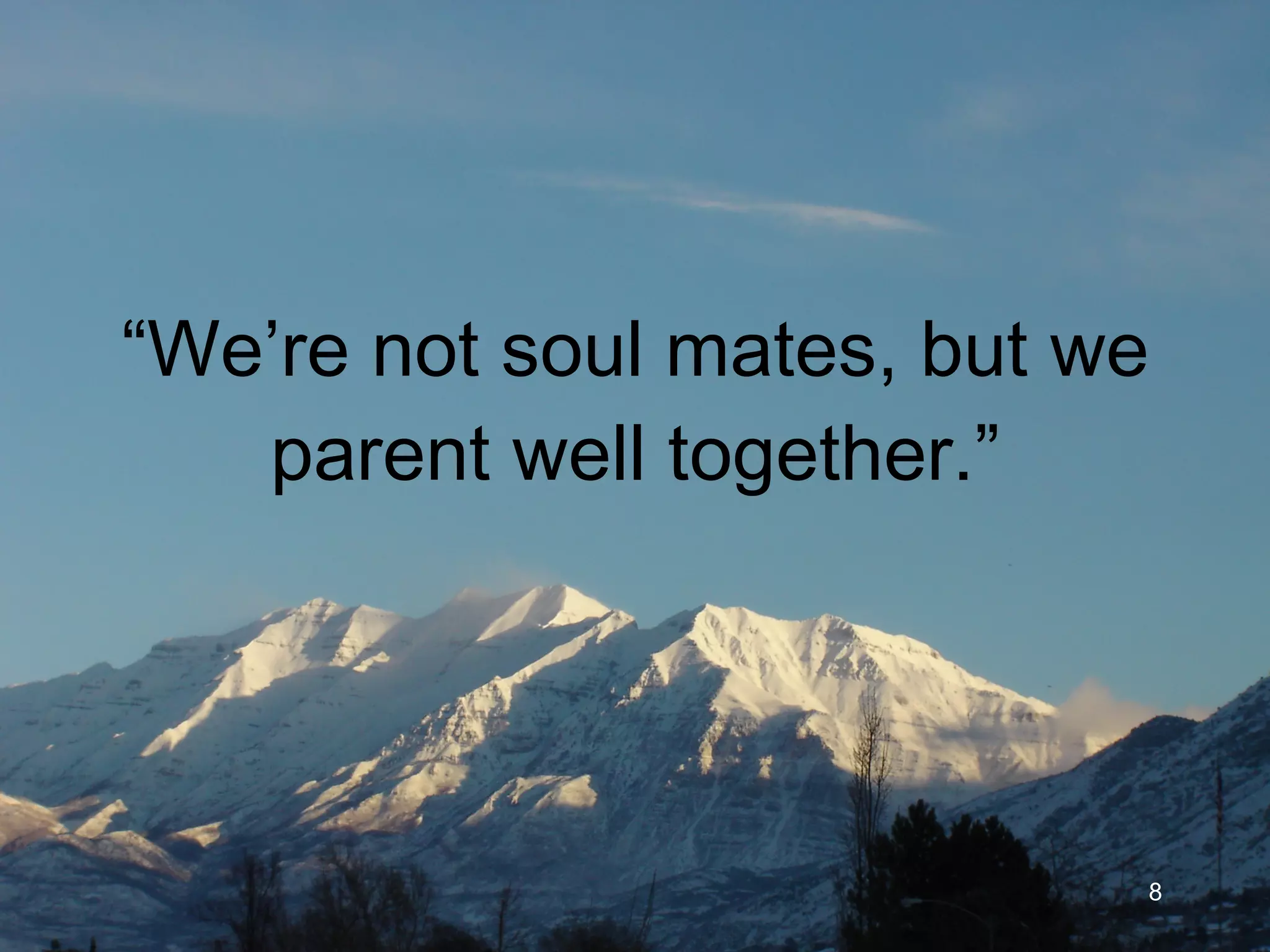 “ We’re not soul mates, but we parent well together.” 