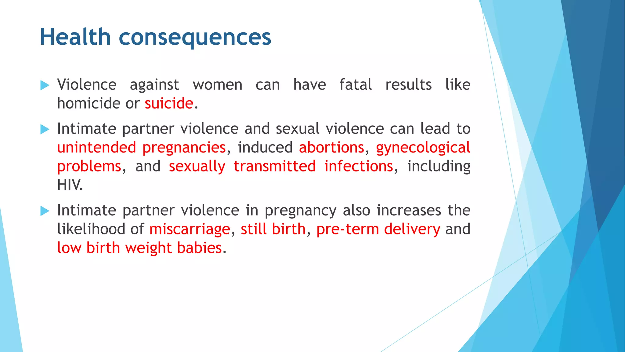 Intimate partner and sexual violence against women | PPTX