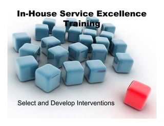 In-House Service Excellence
          Training




Select and Develop Interventions
 