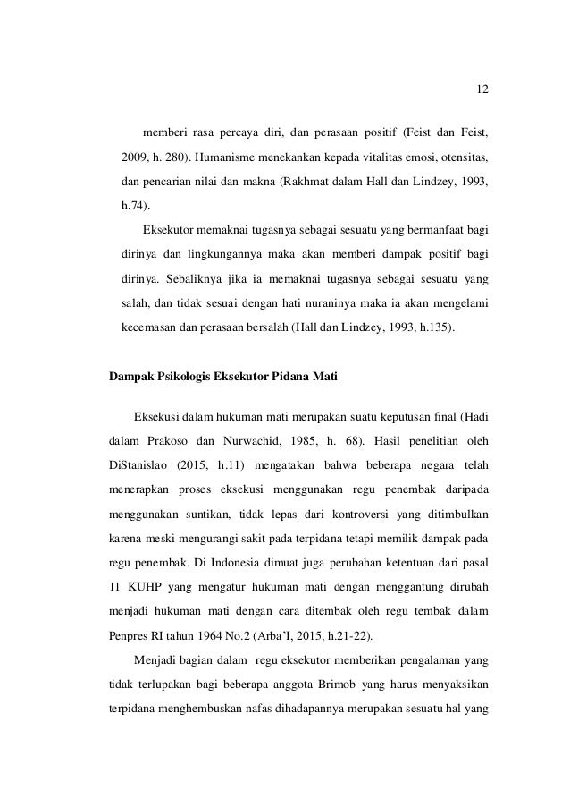 Dampak Psikologis Eksekutor Pidana Mati