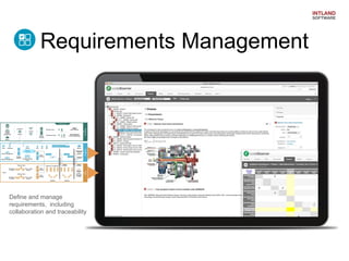 Requirements Management

Define and manage
requirements, including
collaboration and traceability

 