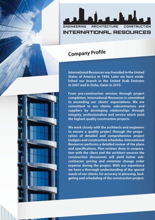 Intl Resources Company Profile