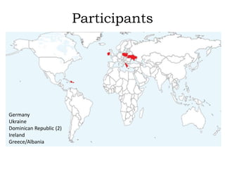 Participants
Germany
Ukraine
Dominican Republic (2)
Ireland
Greece/Albania
 