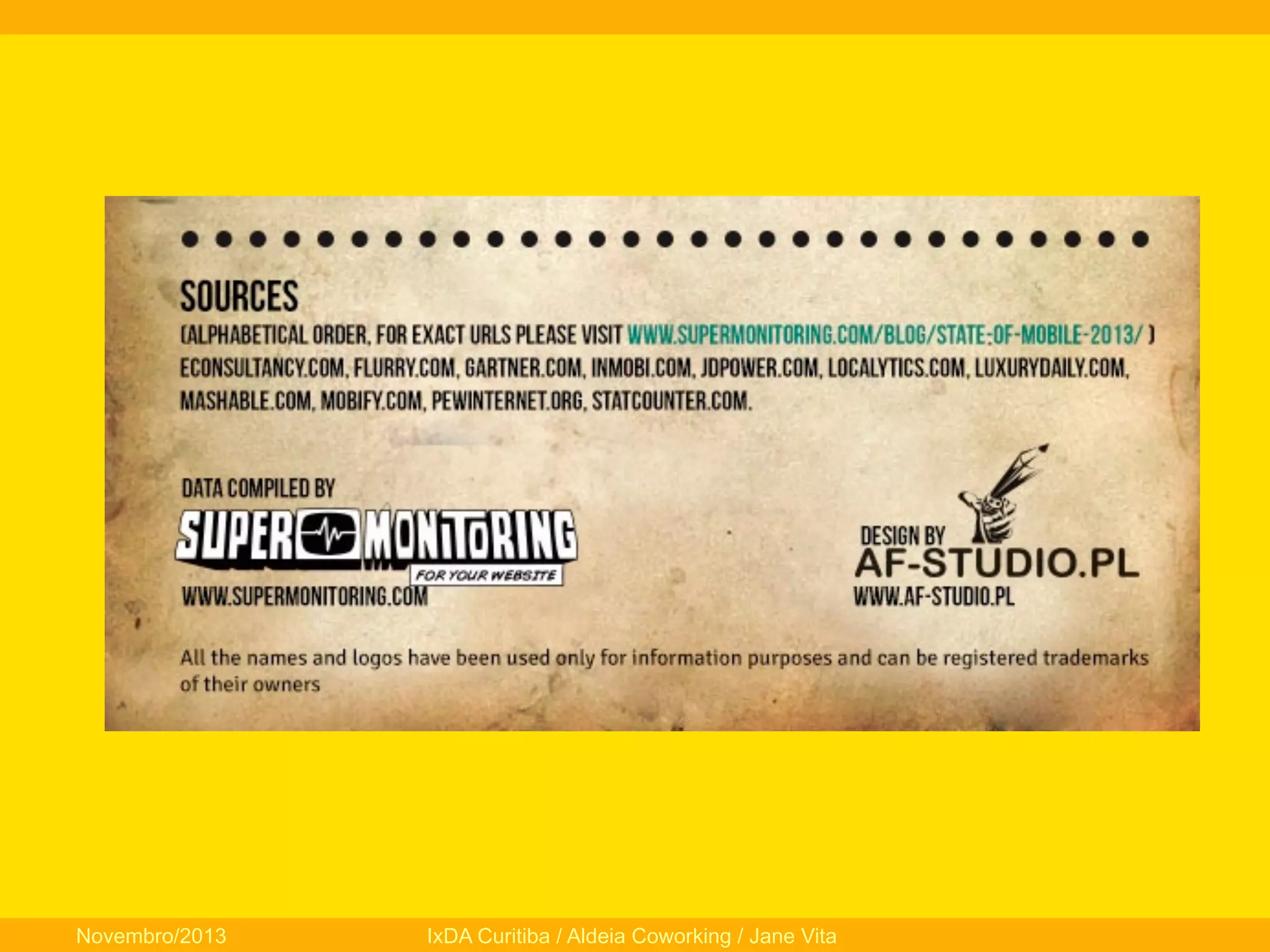 Novembro/2013

IxDA Curitiba / Aldeia Coworking / Jane Vita

 