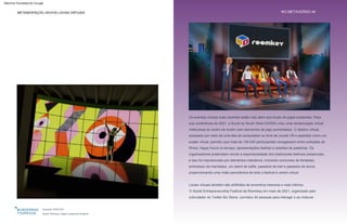 METASESPAÇOS | NOVOS LOCAIS VIRTUAIS NO METAVERSO 44
Abaixo: Roomkey, imagem cortesia do Facebook
Esquerda: SXSW 2021
Seja para cinco ou cinco
milhões, os locais virtuais
oferecem um novo destino
para reuniões e hangouts,
reimaginando o futuro de
eventos e experiências.
O Social Entrepreneurship Festival da Roomkey em maio de 2021, organizado pelo
cofundador do Twitter Biz Stone, convidou 40 pessoas para interagir e se misturar
Locais virtuais também são anfitriões de encontros menores e mais íntimos.
Os eventos virtuais mais recentes estão indo além dos locais de jogos existentes. Para
sua conferência de 2021, a South by South West (SXSW) criou uma renderização virtual
meticulosa do centro de Austin com elementos de jogo aumentados. O destino virtual,
acessado por meio de uma tela de computador ou fone de ouvido VR e assistido como um
avatar virtual, permitiu que mais de 100.000 participantes navegassem entre exibições de
filmes, happy hours no terraço, apresentações teatrais e sessões de palestras. Os
organizadores pretendiam recriar a espontaneidade dos tradicionais festivais presenciais,
e isso foi impulsionado por elementos interativos, incluindo concursos de fantasias,
arremesso de machados, um stand de selfie, passeios de kart e passeios de drone,
proporcionando uma visão panorâmica de todo o festival e centro virtual.
Machine Translated by Google
 