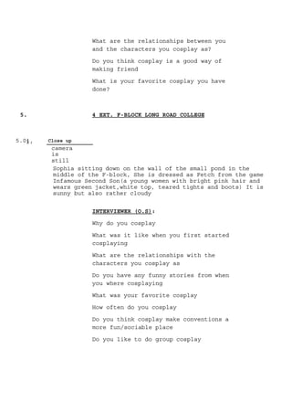Into cosplay script | PDF