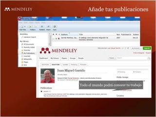 Añade tus publicaciones
Todo el mundo podrá conocer tu trabajo
 