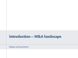 Mergers & Acquisitions - introduction | PDF