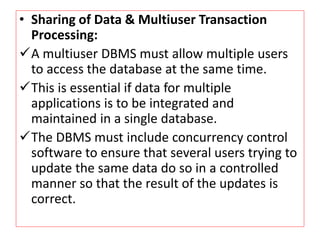 Multi User Dbms Intoduction- Database Management System | PPTX
