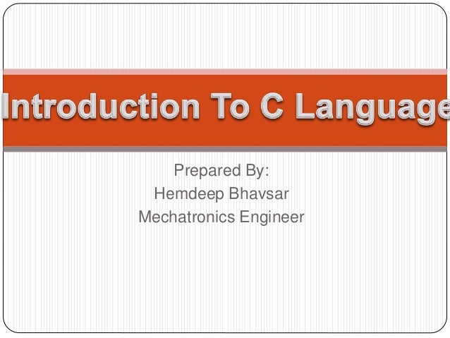 Intoduction to c language