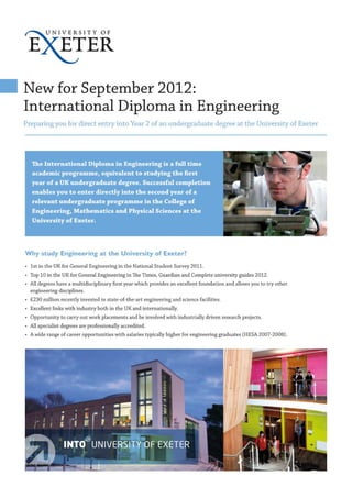 INTO Exeter International Diploma in Engineering - Intelligent Partners