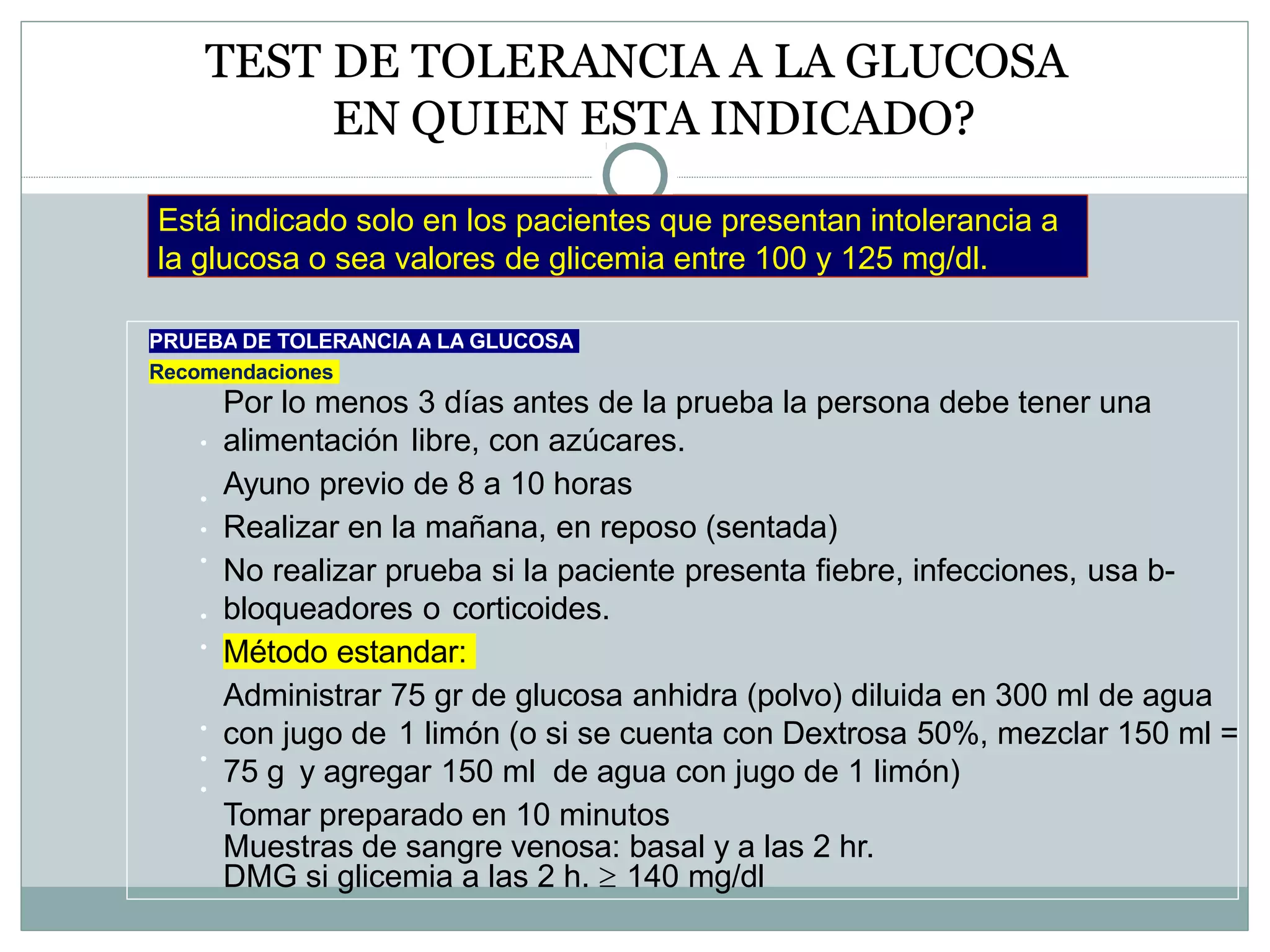 Intolerancia a la glucosa medicina interna. | PPTX