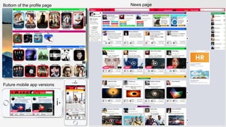 Bottom of the profile page News page
Future mobile app versions
 