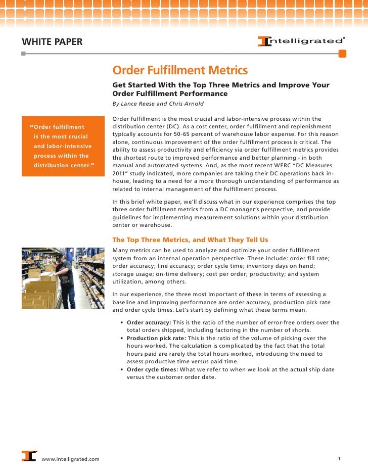 Thesis on order fulfilment