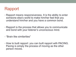 What Rapport Phase Intorduction to neuro linguistic programming (NLP) by dr. Ghulam ...