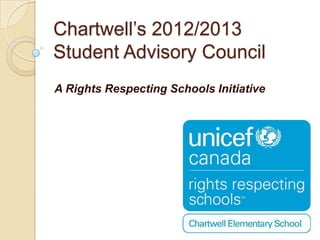 Chartwell’s 2012/2013
Student Advisory Council
A Rights Respecting Schools Initiative
 