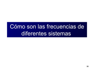 Cómo son las frecuencias de diferentes sistemas  