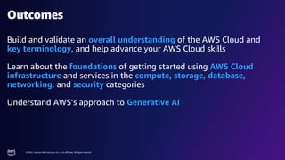 Intro to Amazon Web Services (AWS) and Gen AI | PDF