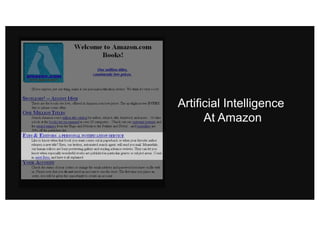 Artificial Intelligence
At Amazon
 