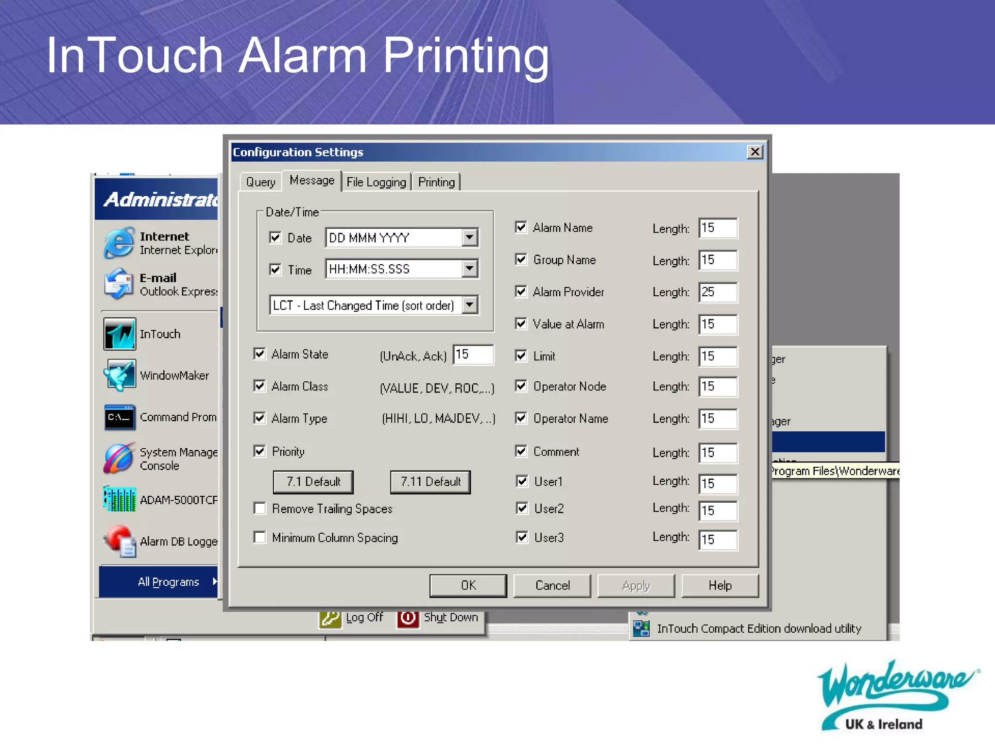 InTouch Alarm Printing
 