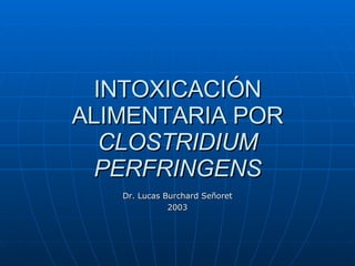 INTOXICACIÓN ALIMENTARIA POR  CLOSTRIDIUM PERFRINGENS Dr. Lucas Burchard Señoret 2003 