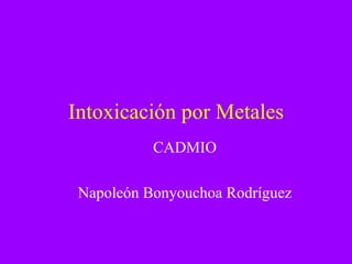 Intoxicación por Metales CADMIO Napoleón Bonyouchoa Rodríguez 