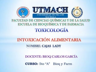 DOCENTE: BIOQ CARLOS GARCÍA
CURSO: 5to “A” Bioq y Farm

 