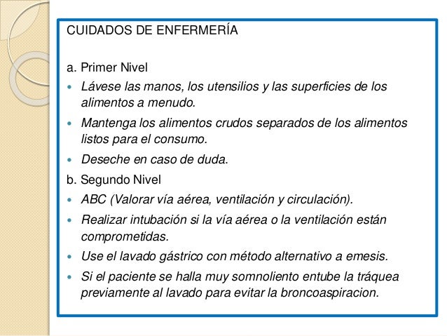 Cuidados de enfermería a pacientes con intoxicacion alimentaria