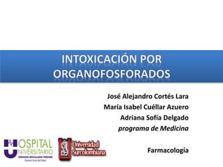 José Alejandro Cortés Lara
María Isabel Cuéllar Azuero
Adriana Sofía Delgado
programa de Medicina
Farmacología
 