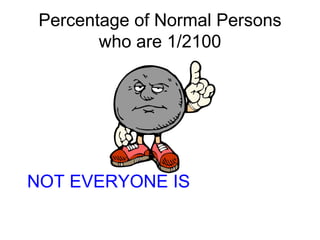 Percentage of Normal Persons who are 1/2100 NOT EVERYONE IS 