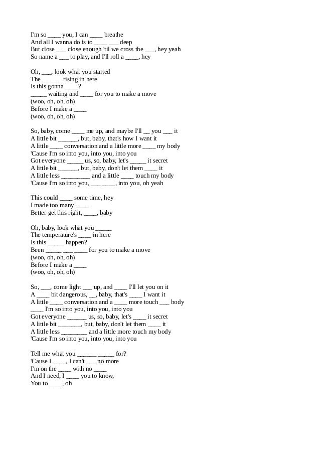 Into You Lyrics Into You Lyrics