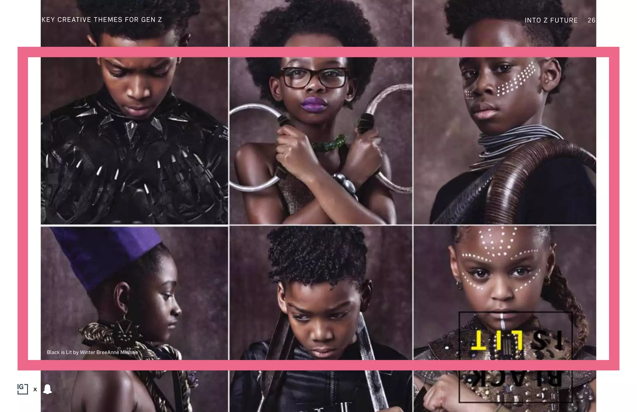 Black is Lit by Winter BreeAnne Minisee
KEY CREATIVE THEMES FOR GEN Z INTO Z FUTURE 26
x
 