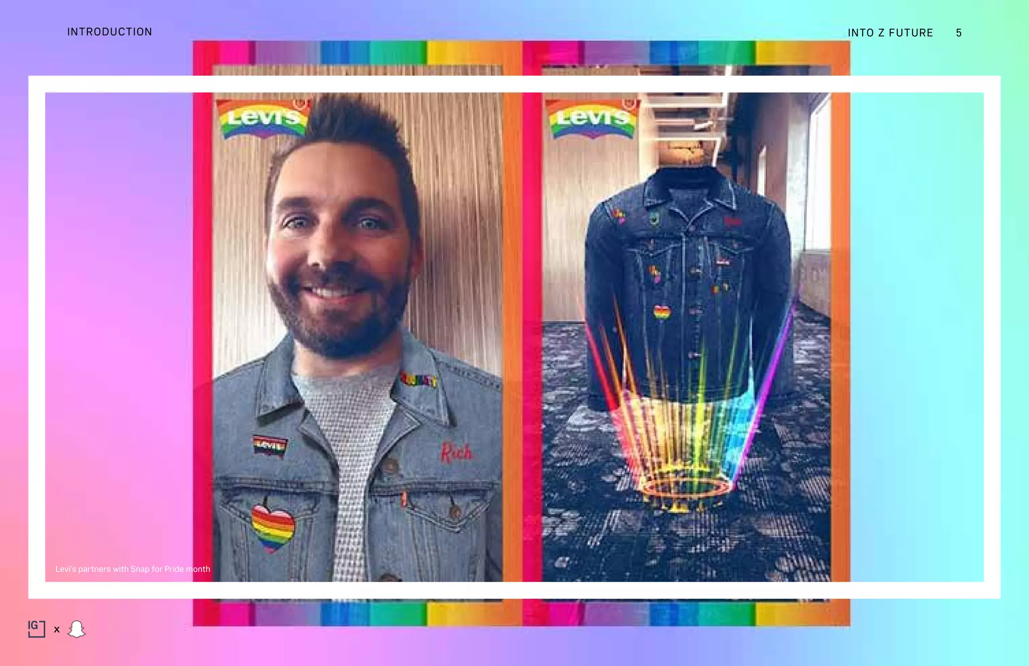 Levi’s partners with Snap for Pride month
INTO Z FUTUREINTRODUCTION 5
x
 