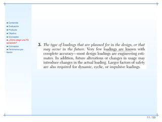 • Contenido
• Evaluación
• Producto
• Objetivo
• Conceptos
• ¿Cómo elegir una FS
apropiado?
• Conceptos
• Fenómenos por
ﬂexión
11 / 59
 
