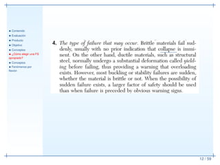 • Contenido
• Evaluación
• Producto
• Objetivo
• Conceptos
• ¿Cómo elegir una FS
apropiado?
• Conceptos
• Fenómenos por
ﬂexión
12 / 59
 