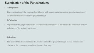 Examination of the Periodontium:






 