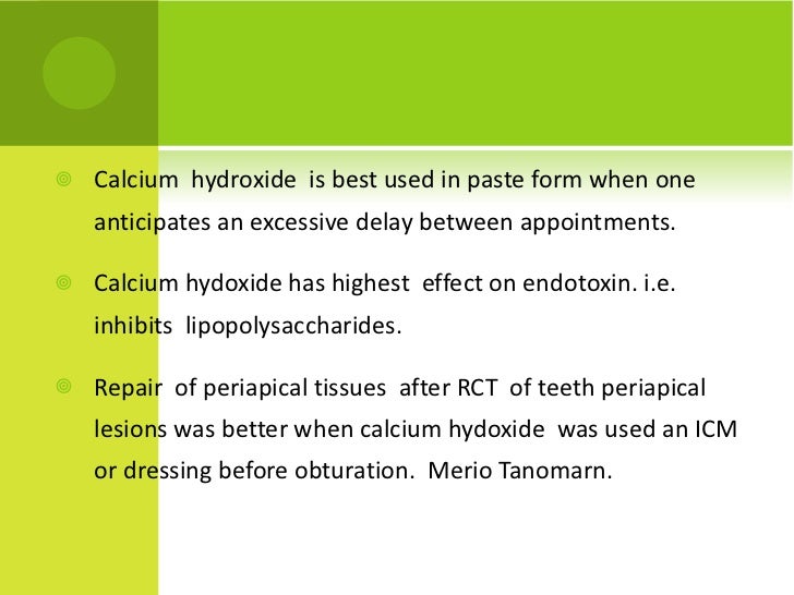 Intra canal medicaments