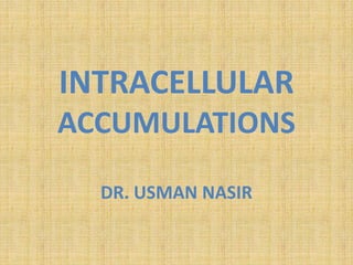 INTRACELLULAR
ACCUMULATIONS
DR. USMAN NASIR

 
