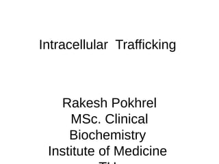 Intracellular Trafficking
Rakesh Pokhrel
MSc. Clinical
Biochemistry
Institute of Medicine
 