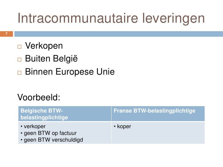 Intracommunautaire Handelingen