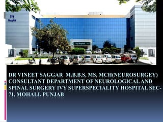INTRACRANIAL ANEURYSMS




DR VINEET SAGGAR M.B.B.S, MS, MCH(NEUROSURGEY)
CONSULTANT DEPARTMENT OF NEUROLOGICAL AND
SPINAL SURGERY IVY SUPERSPECIALITY HOSPITAL SEC-
71, MOHALI. PUNJAB
 