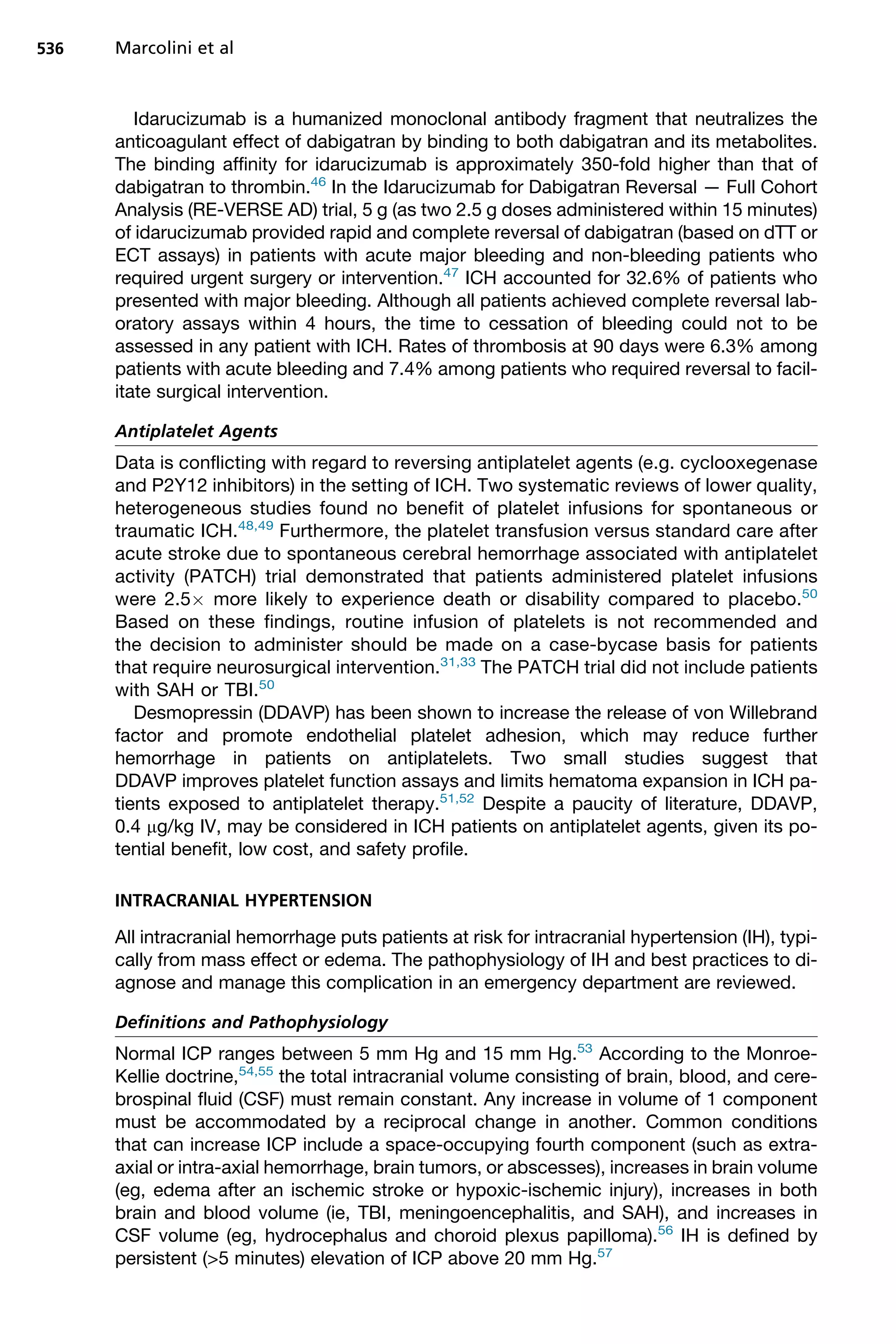 Intracranial hemorrhage and intracranial hypertension | PDF