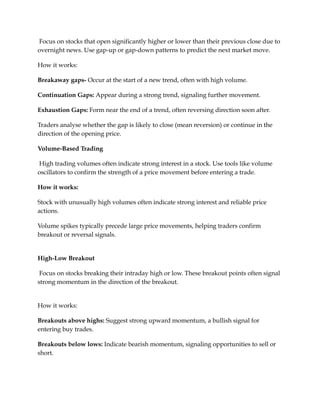 intraday trading strategies
