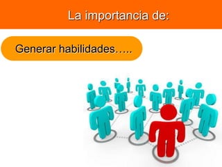 Generar habilidades…..
La importancia de:
 