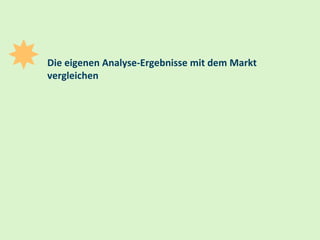 21
Die eigenen Analyse-Ergebnisse mit dem Markt
vergleichen
 