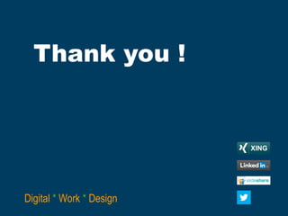 36
Thank you !
Digital * Work * Design
 